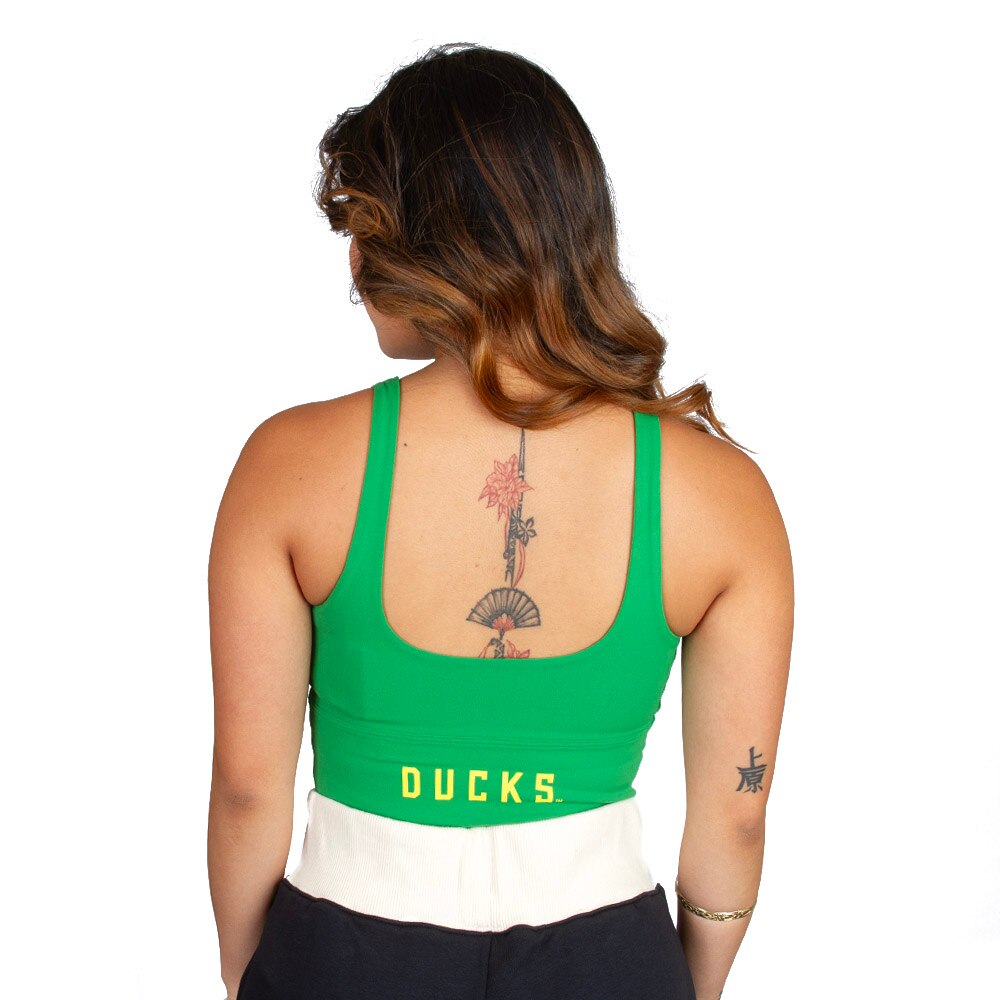 Classic Oregon O, Nike, Green, Bra, Performance/Dri-FIT, Women, Longline, Sports, 954294